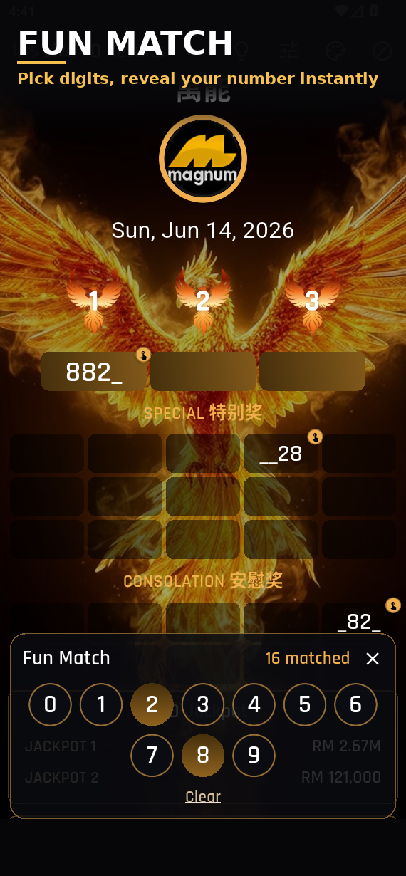 4D Result - Live MY & SG screen