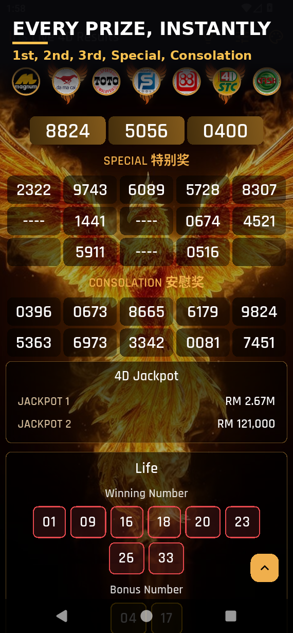 4D Result - Live MY & SG screenshot 4