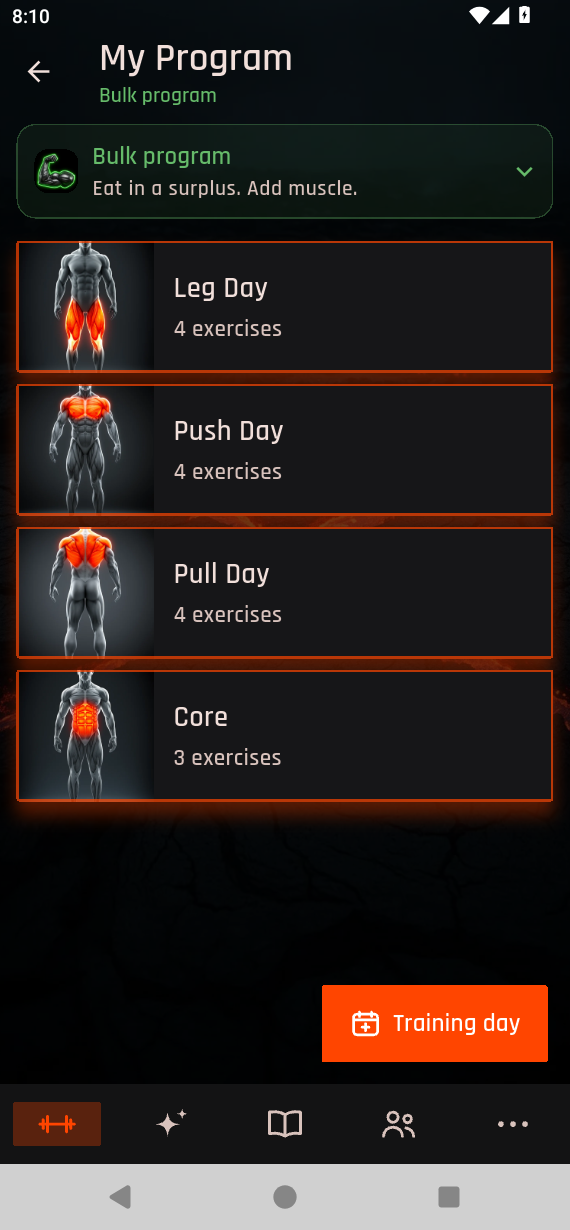 Gym Planner X screen